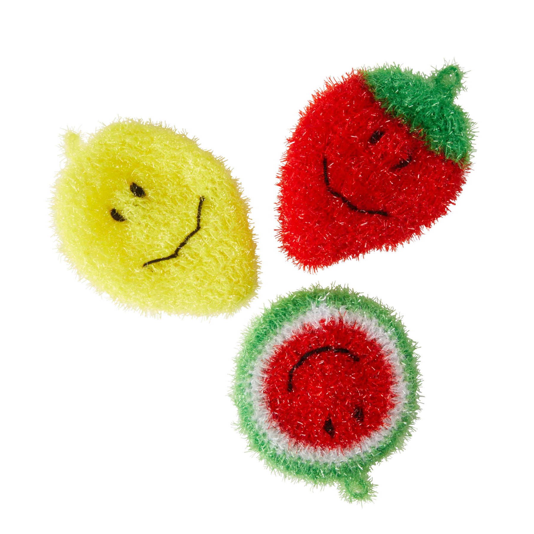 Acrylic Sponge in 3 Asst. Fruit Shapes / vendu à l’unité