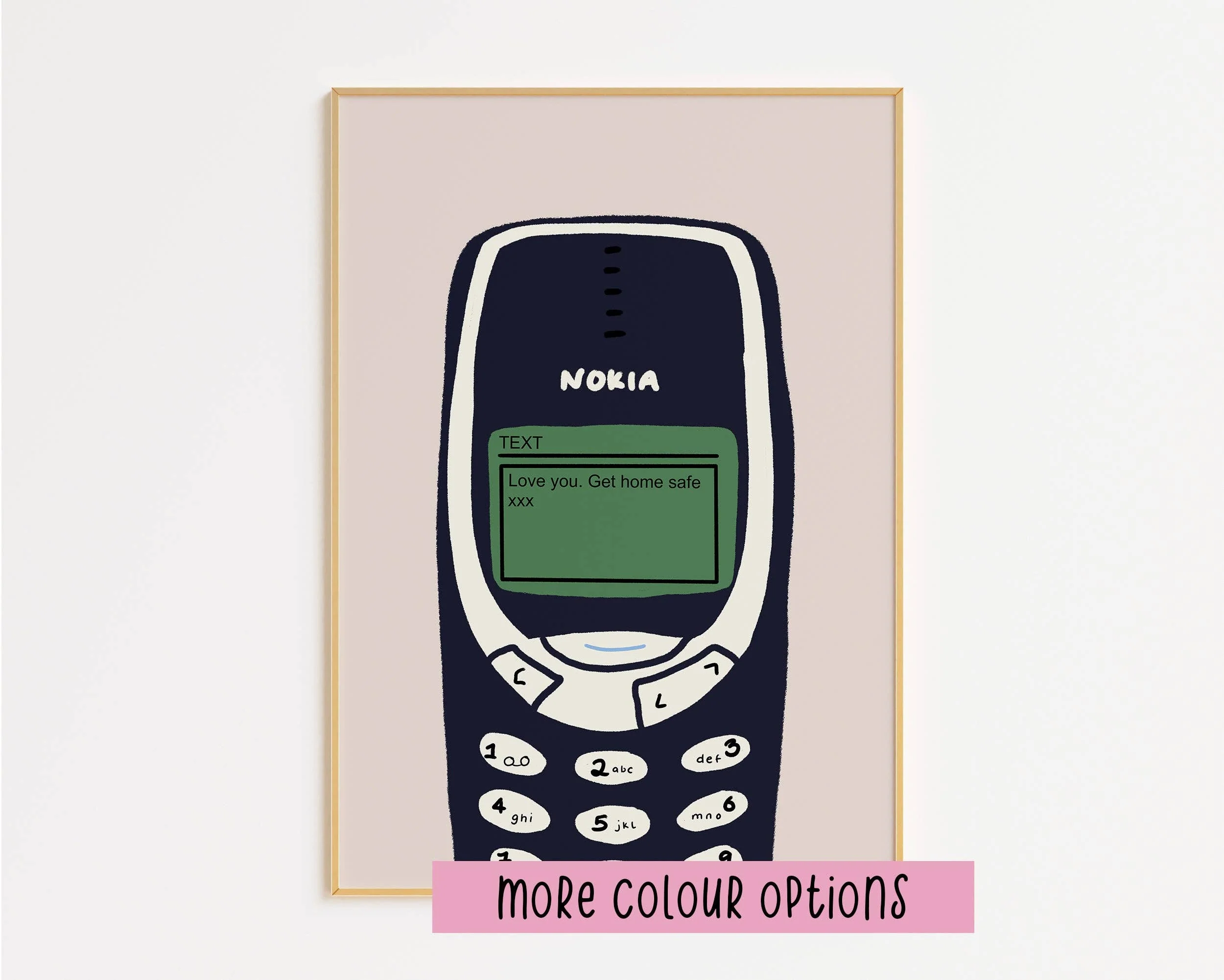Amour Toi Impression Nokia: Blanc cassé / Cadre en chêne / A4