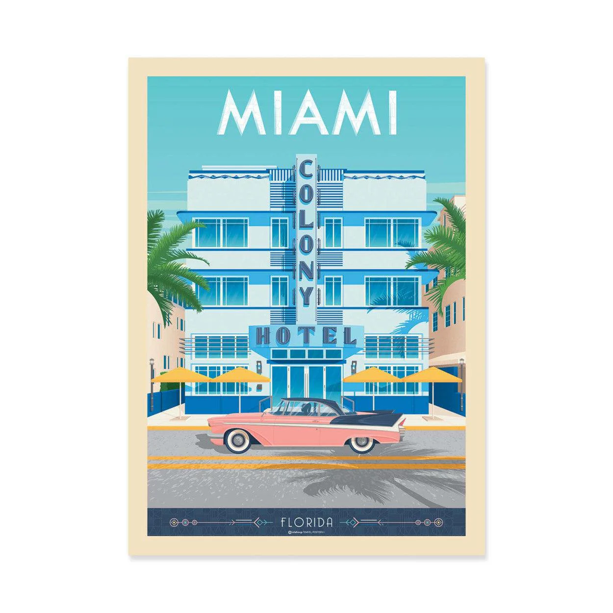 Art-Poster - Miami Colony Hotel - Olahoop Travel Posters