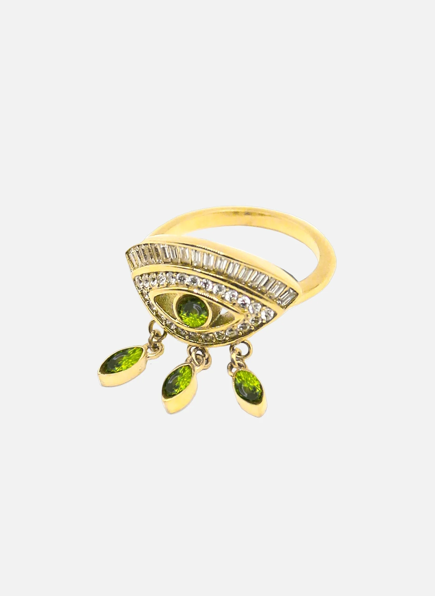 Bague fine Satis Or / Oxyde De Zirconium Vert / 54
