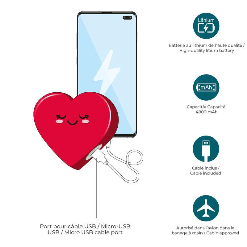 Batterie Externe Portable - My Super Power (HEART) - Image 2