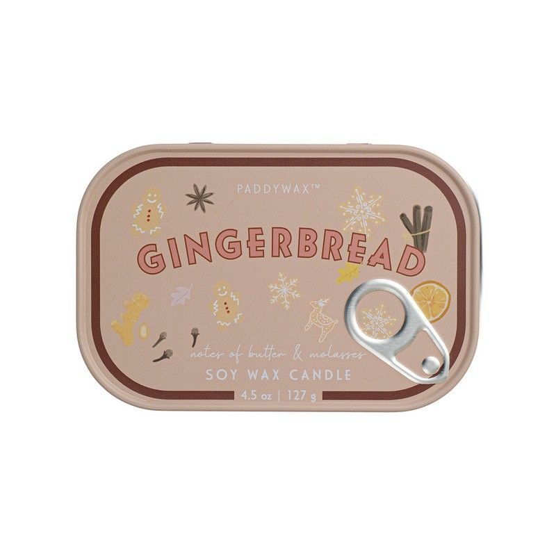 Bistro 4.5oz/127g Gingerbread Printed Tin Candle - Gingerbread