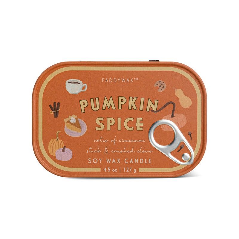 Bistro 4.5oz/127g Pumpkin Printed Tin Candle - Pumpkin Spice
