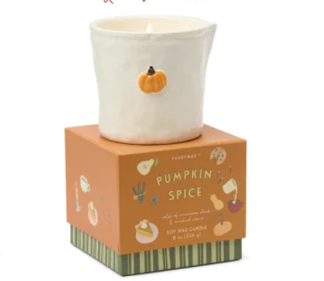 Bistro 8oz/226g Pumpkin Embossed Ceramic Candle - Pumpkin Spice