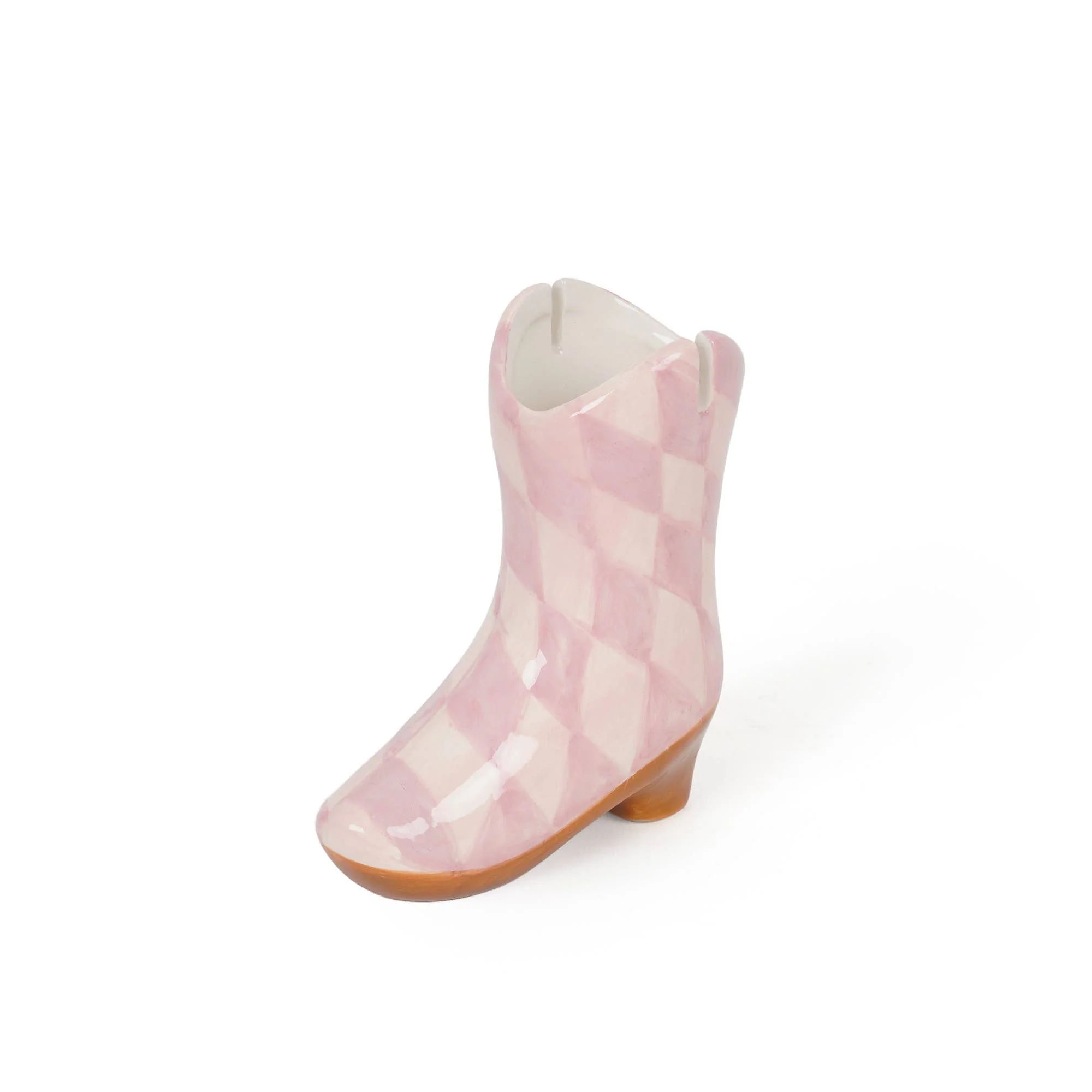 BOTTE DE COWBOY EN CÉRAMIQUE ROSE HF
