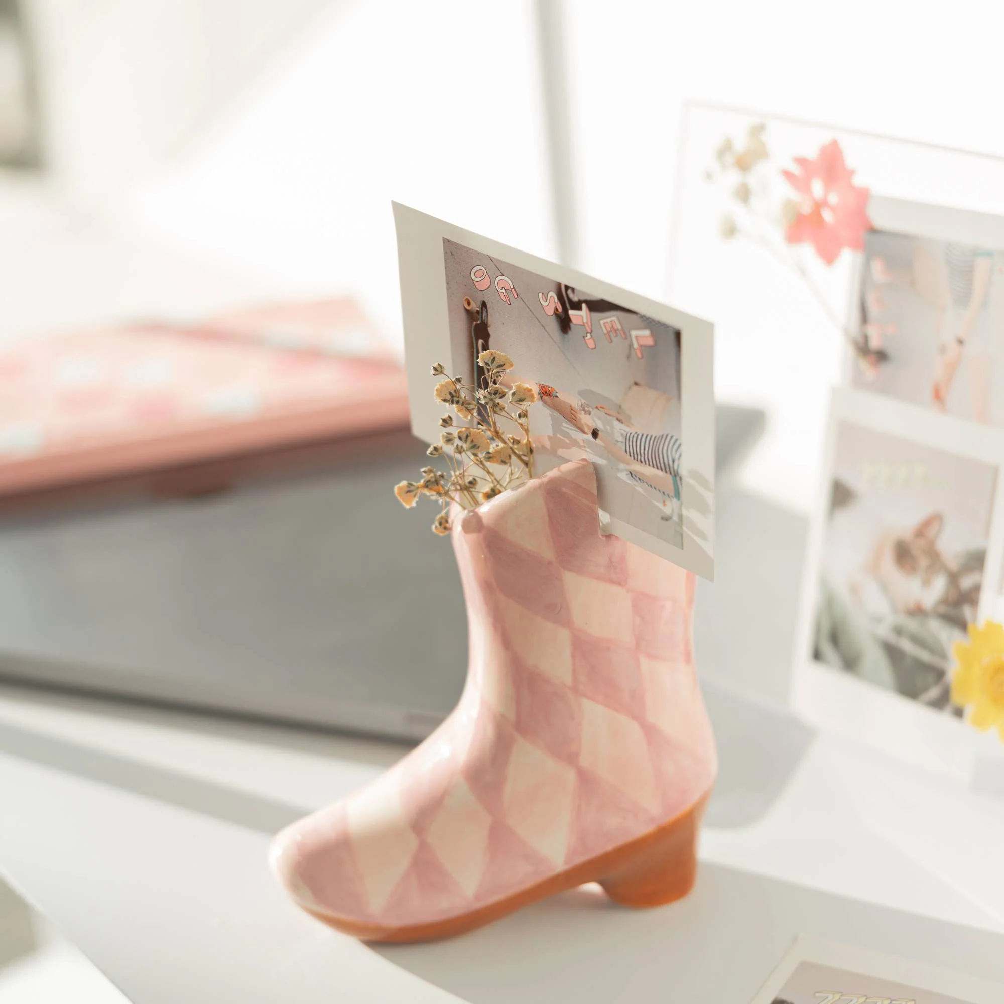 BOTTE DE COWBOY EN CÉRAMIQUE ROSE HF - Image 2
