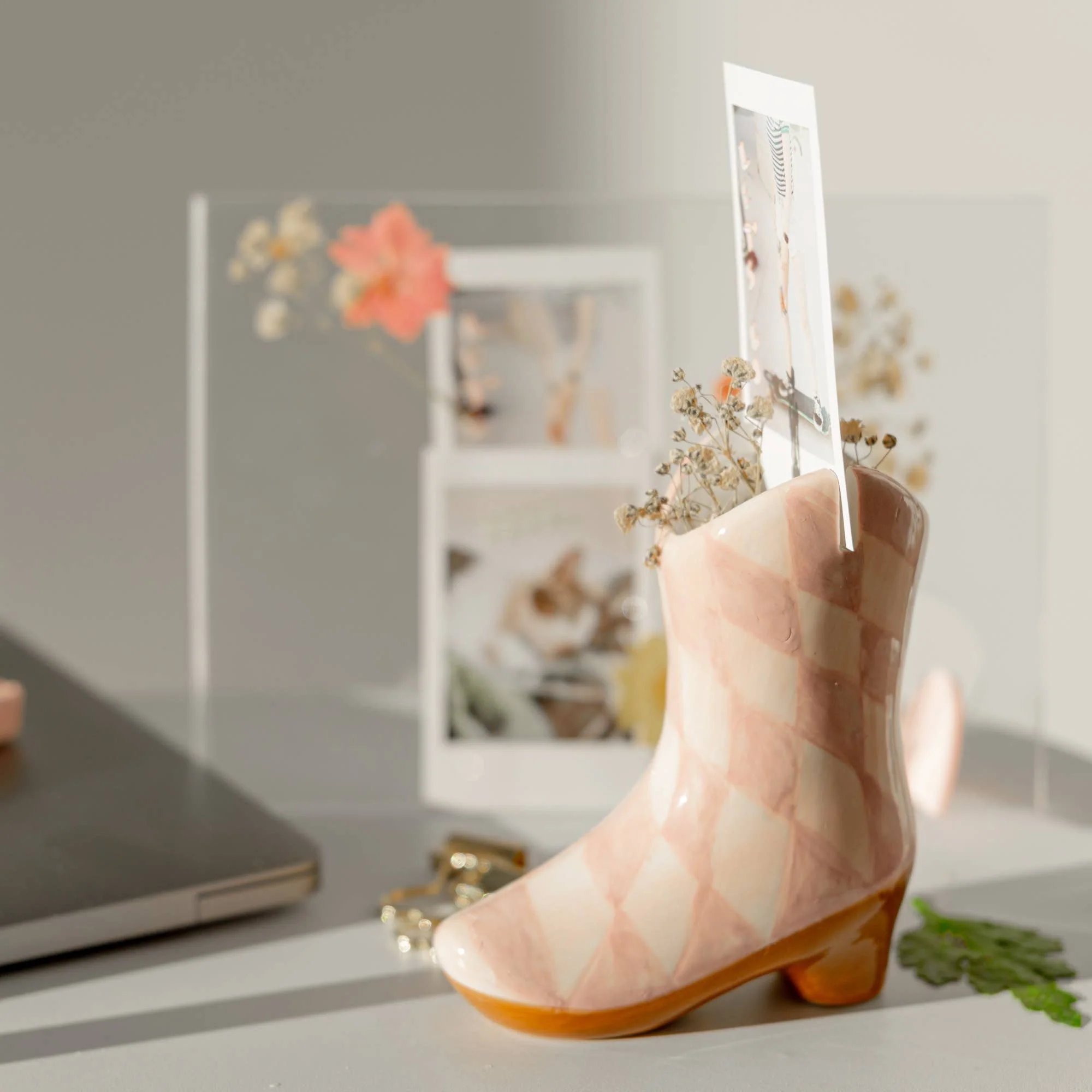 BOTTE DE COWBOY EN CÉRAMIQUE ROSE HF - Image 3