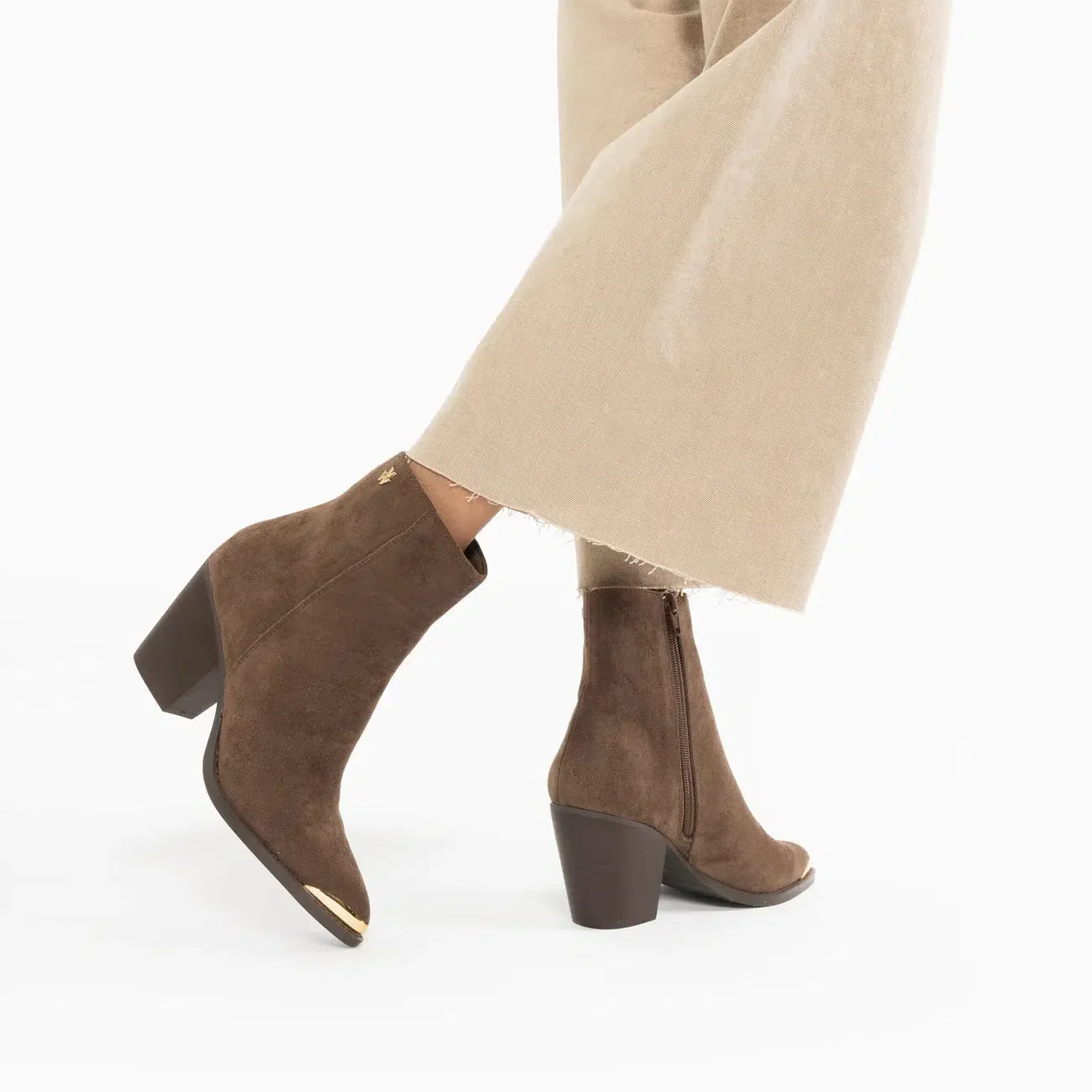 Bottines santiags Jenn taupe à talon - Image 5