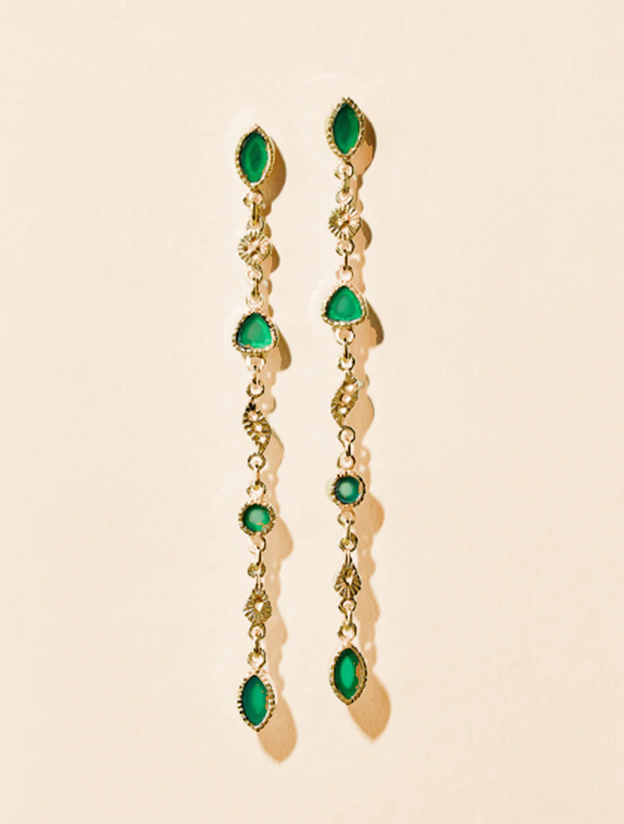 BOUCLES D'OREILLES MACHA - ONYX VERT