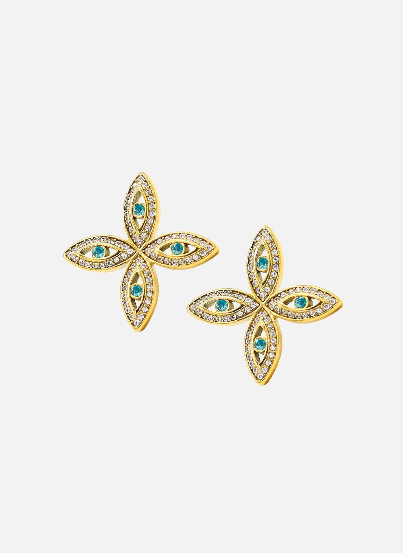 Boucles d'oreilles pendantes Menes Or / Oxyde De Zirconium Bleu
