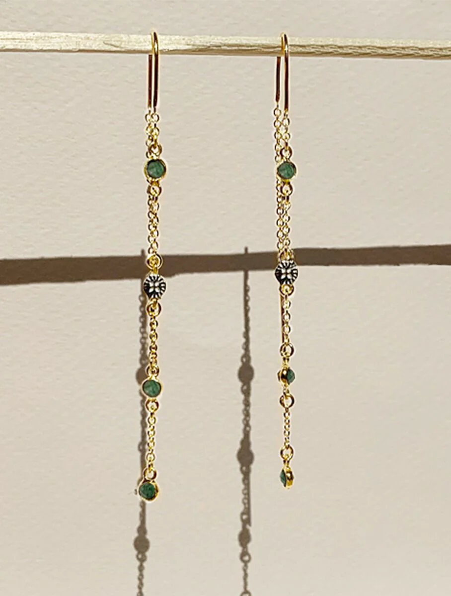 BOUCLES D'OREILLES SITARA - AVENTURINE