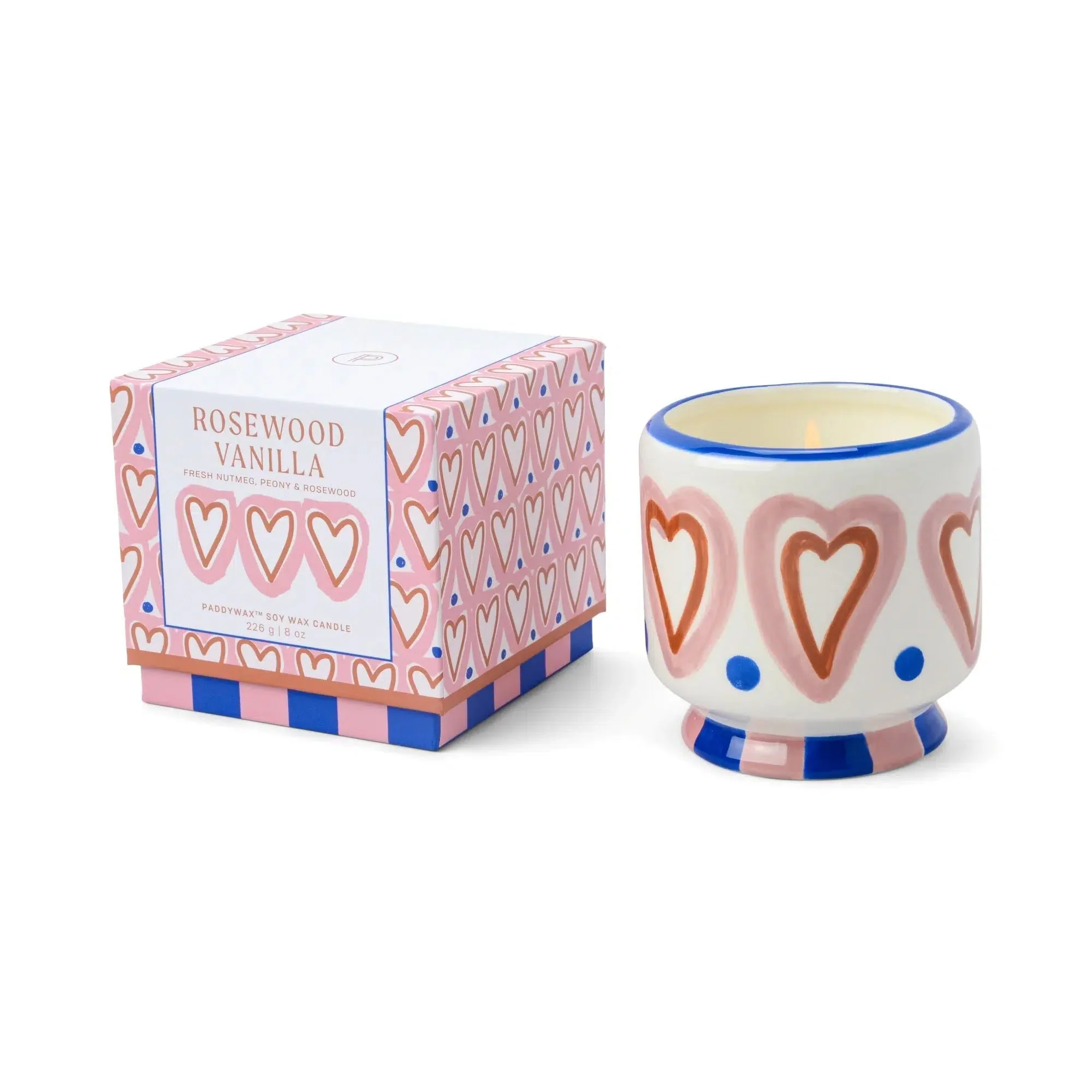 Bougie céramique I Coeurs I Vanille & Bois de Rose
