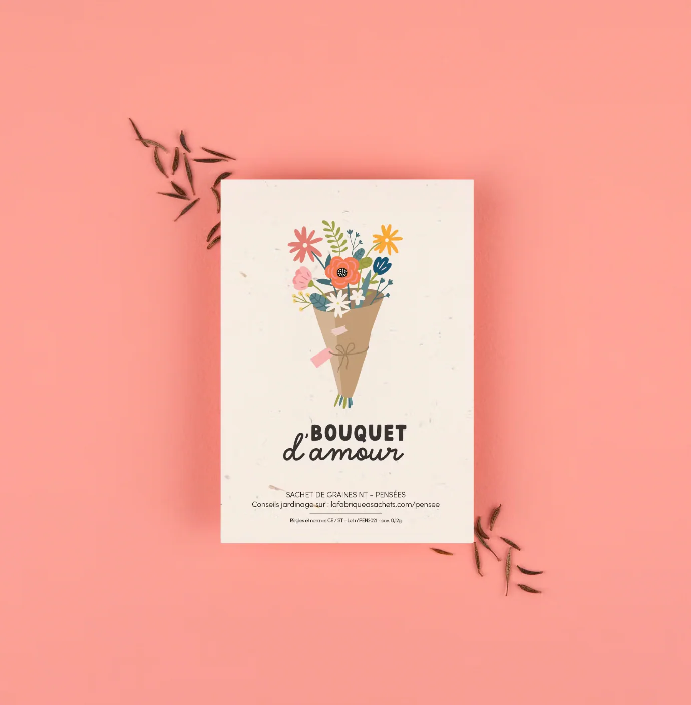 Bouquet d’amour - Sachet de graines de Pensées - Image 2