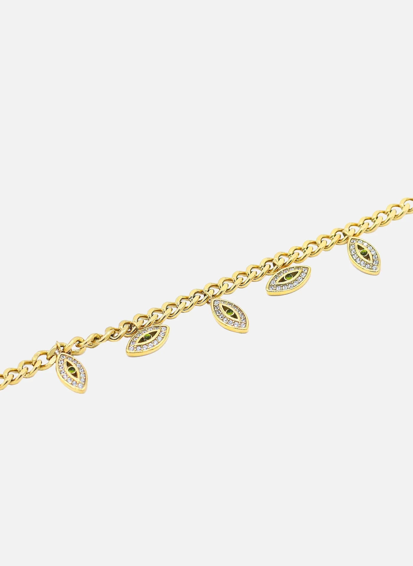 Bracelet chaîne Gizeh Or / Oxyde De Zirconium Vert