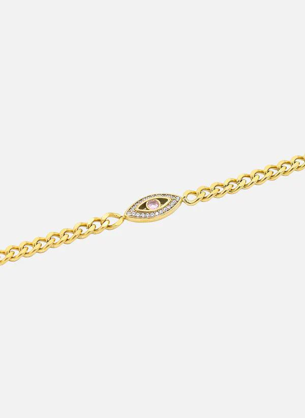 Bracelet chaîne Karnak Or / Oxyde De Zirconium Rose