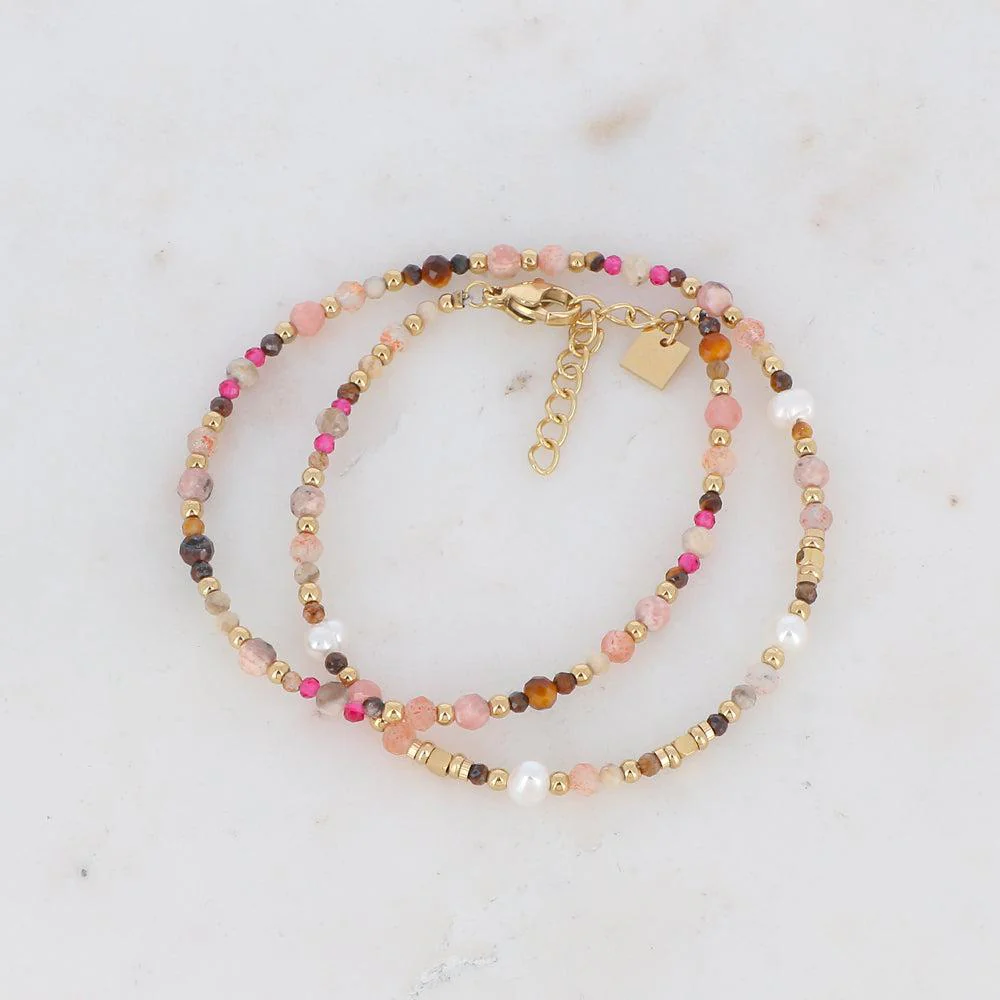 Bracelet Priciane _ rhodonites et oeil de tigre