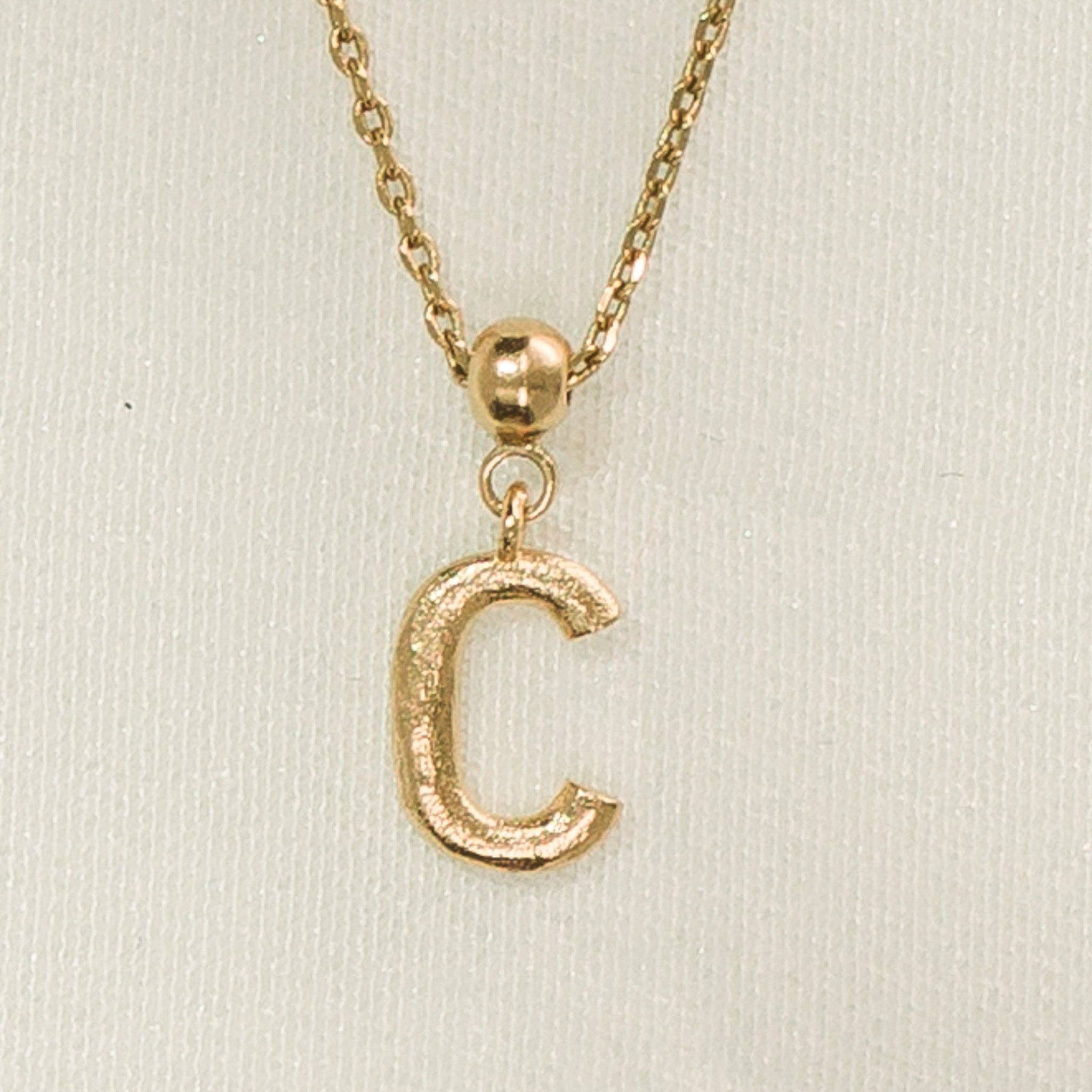Breloque en forme de lettre | Bijoux en or, cadeau imperméable: C / Breloque seulement