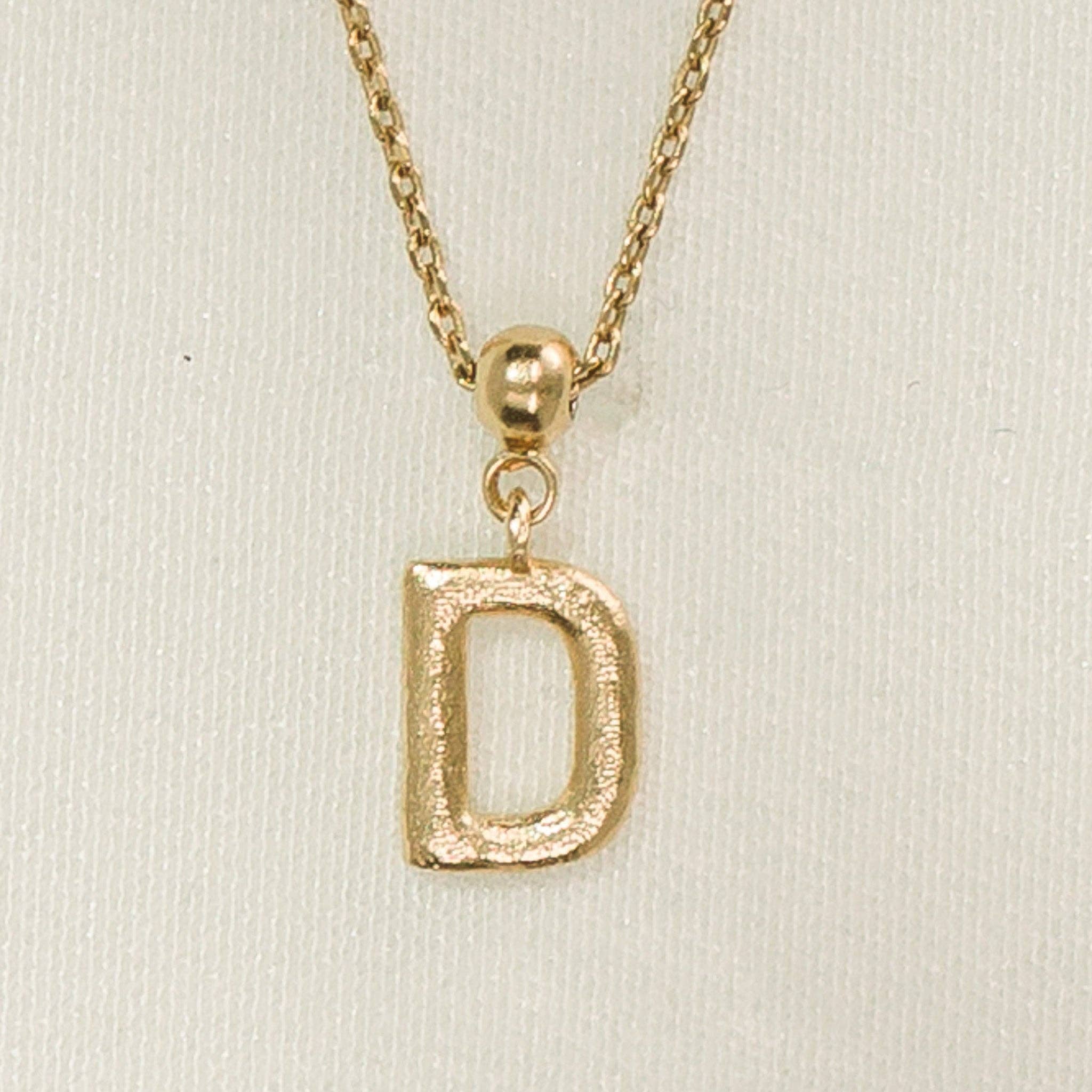 Breloque en forme de lettre | Bijoux en or, cadeau imperméable: D / Breloque seulement