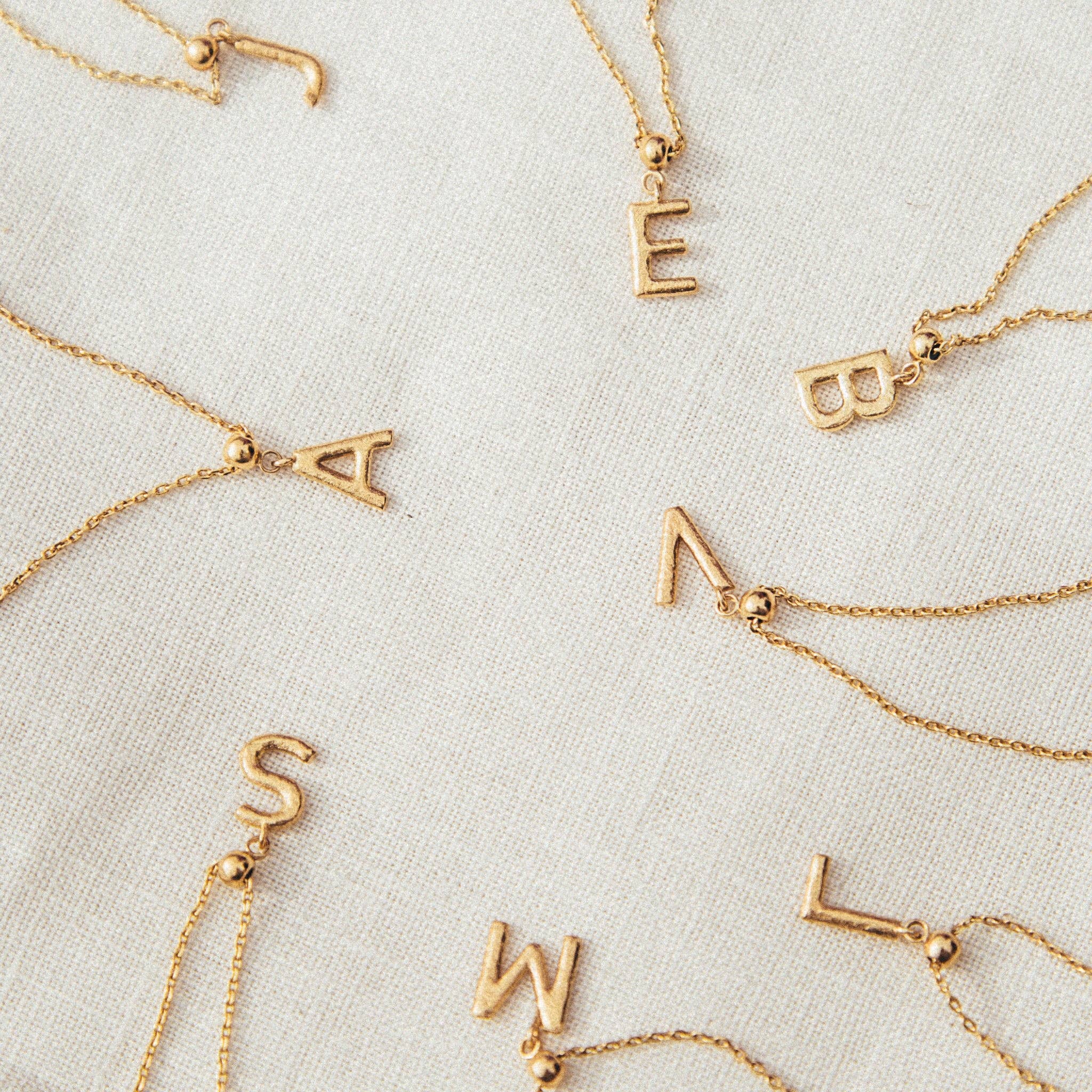 Breloque en forme de lettre | Bijoux en or, cadeau imperméable: G / Breloque seulement - Image 2