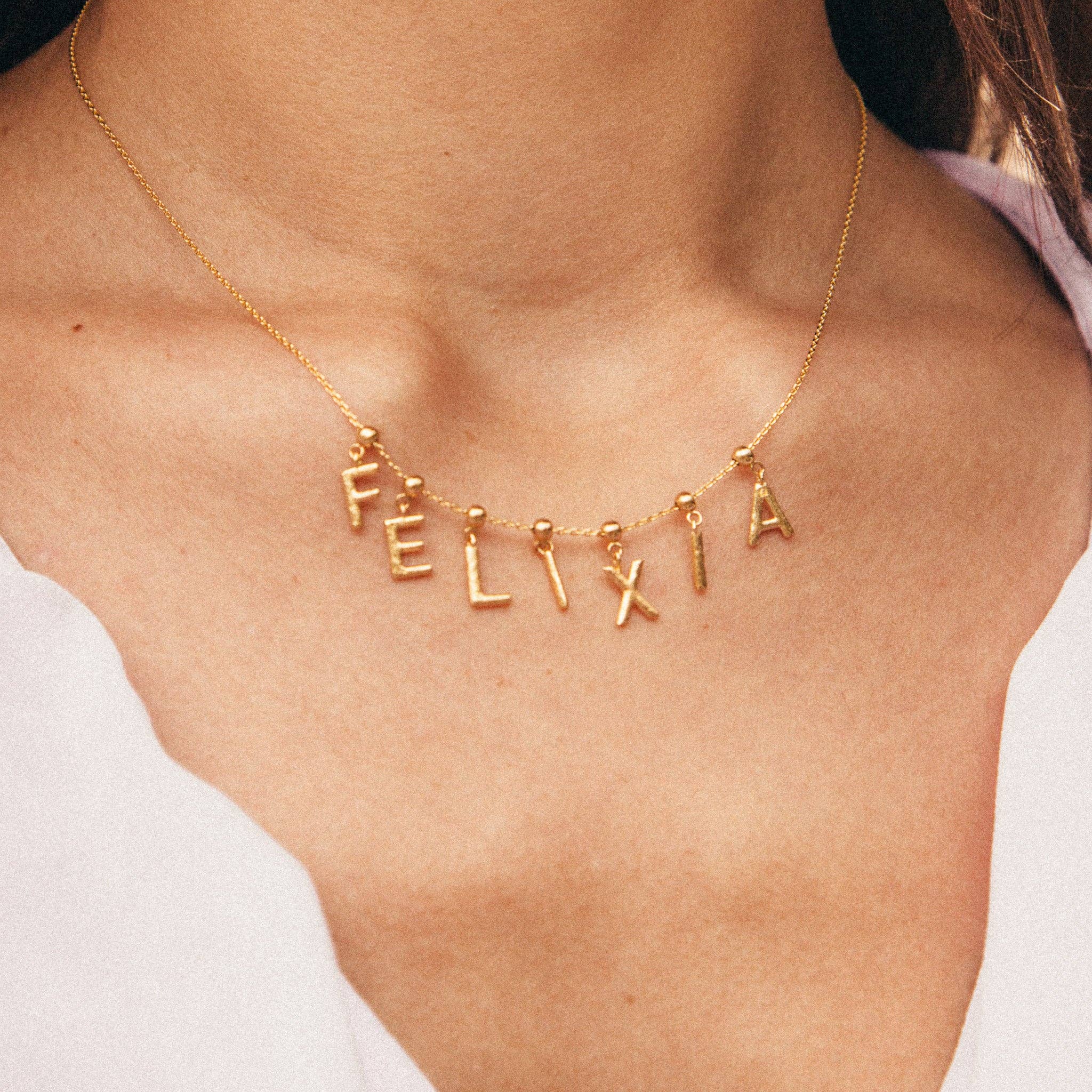 Breloque en forme de lettre | Bijoux en or, cadeau imperméable: S / Breloque seulement - Image 4