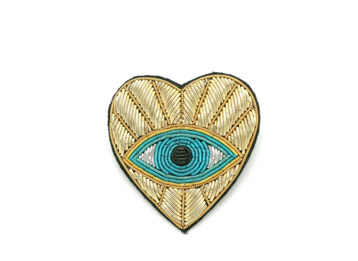 Broche brodée I Coeur oeil