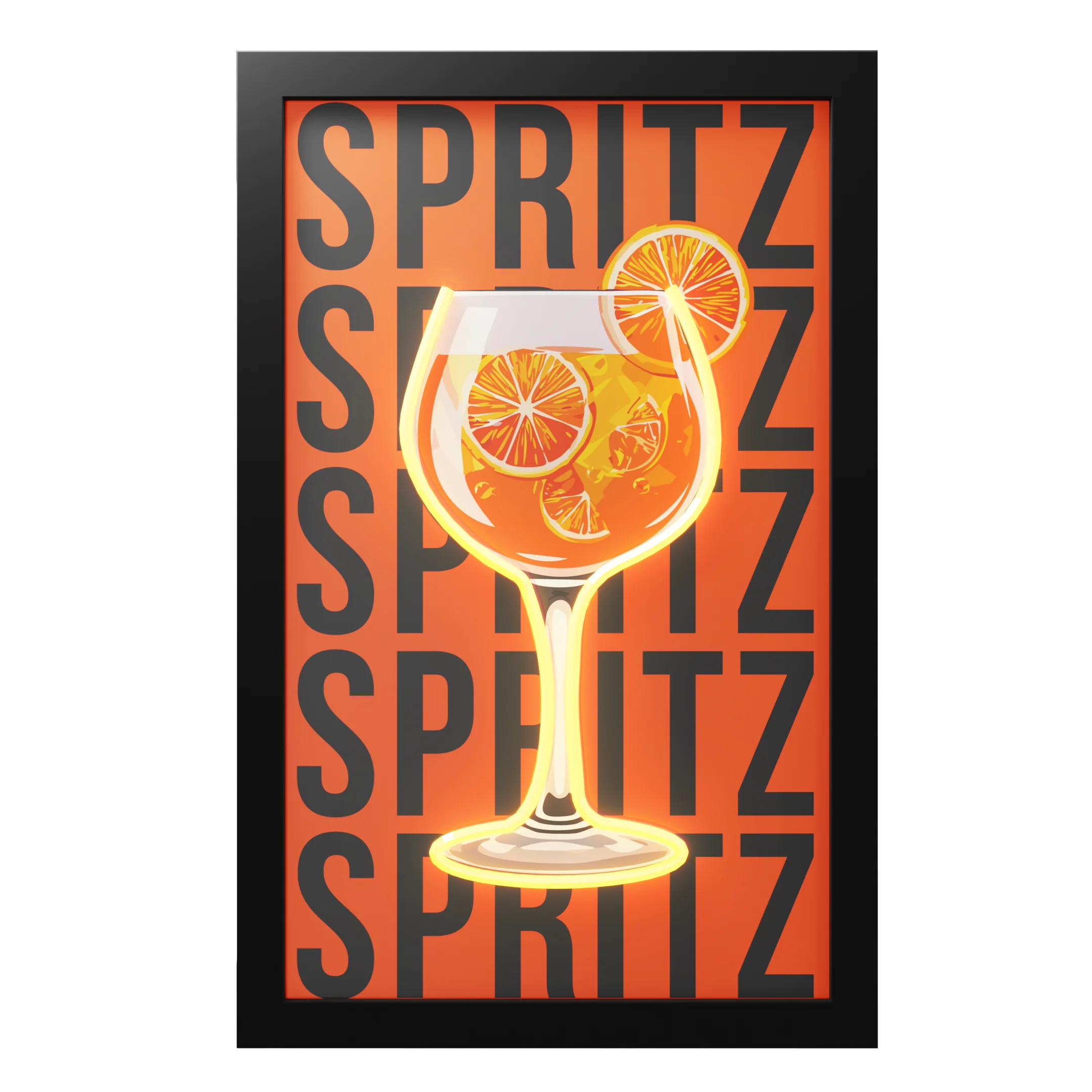 Cadre avec détails en néon. Spritz. 30 x 50 cm