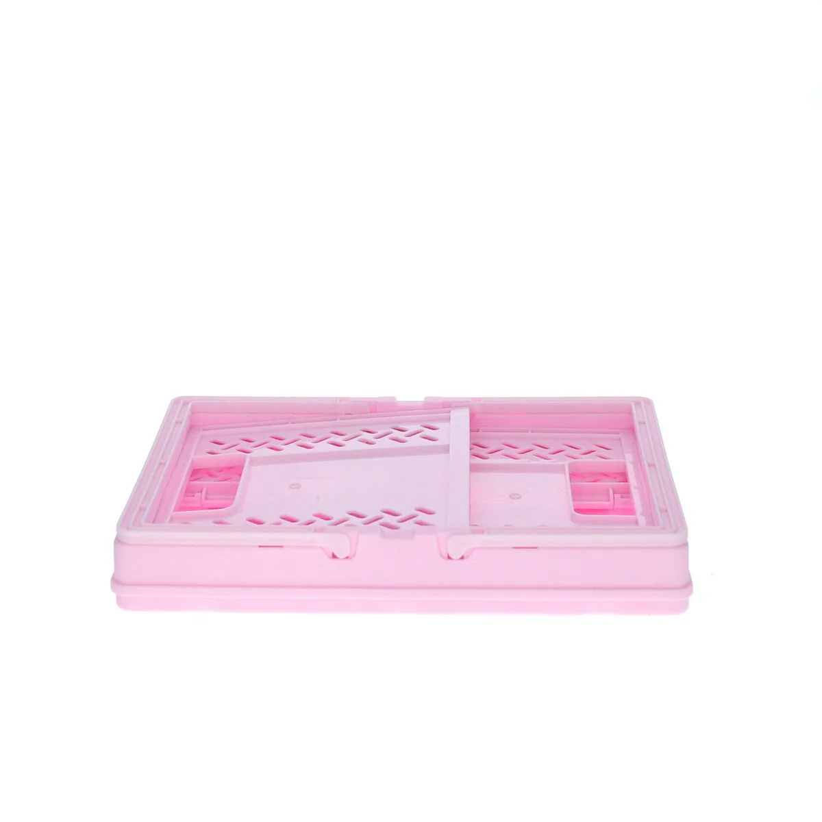 Caisse de rangement pliable en plastique rose - Image 2
