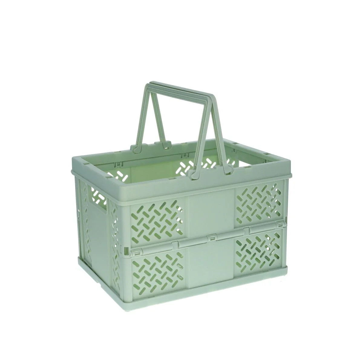 Caisse de rangement pliable en plastique vert