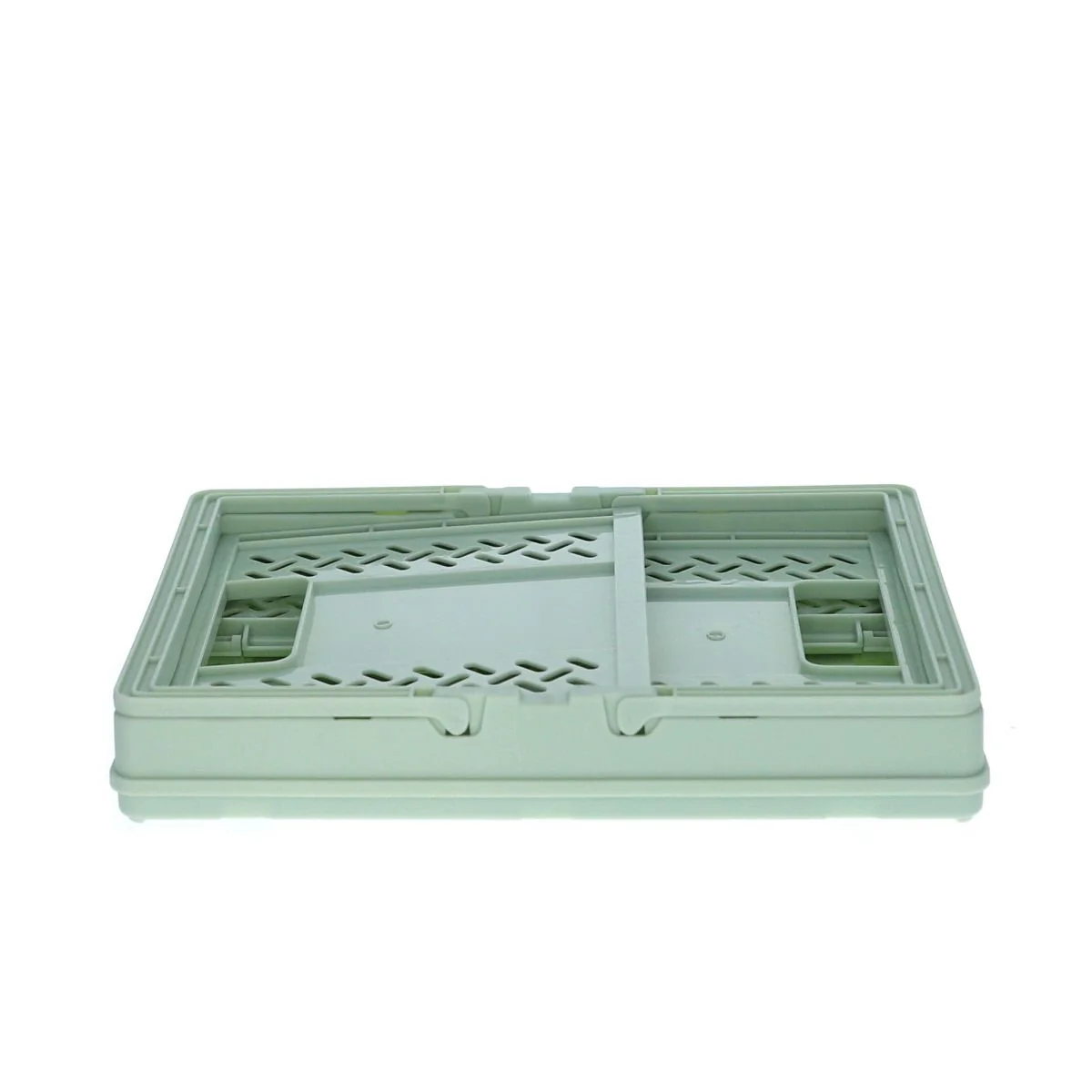 Caisse de rangement pliable en plastique vert - Image 2