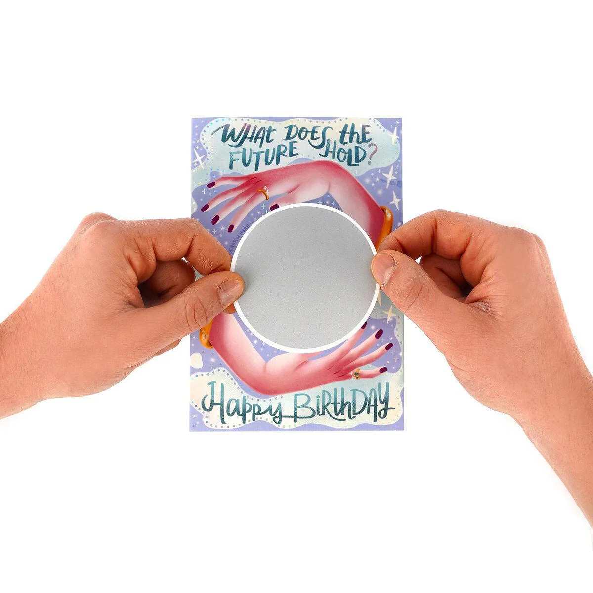 CARTE DE VOEUX À GRATTER - SCRATCH OFF CARD - HAPPY BIRTH - CRYSTAL BALL - Image 2