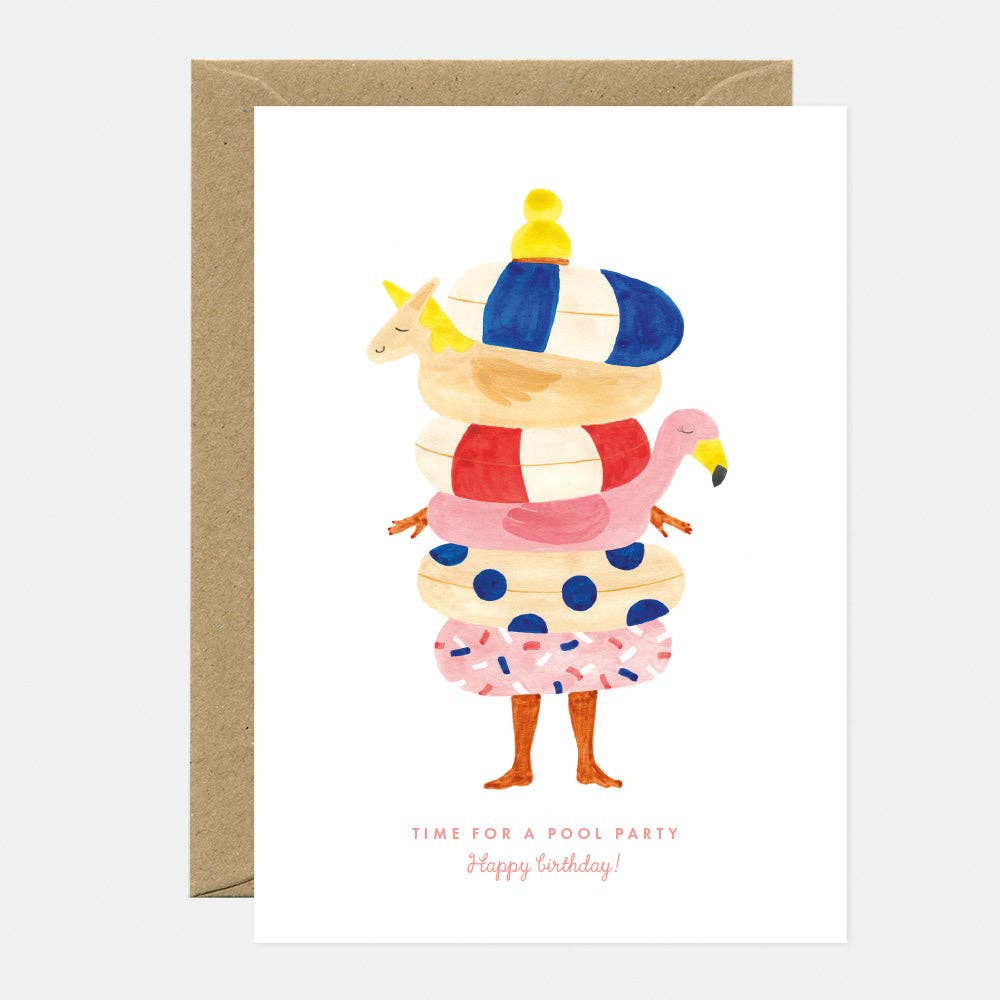 Carte de vœux Pool Party Bday