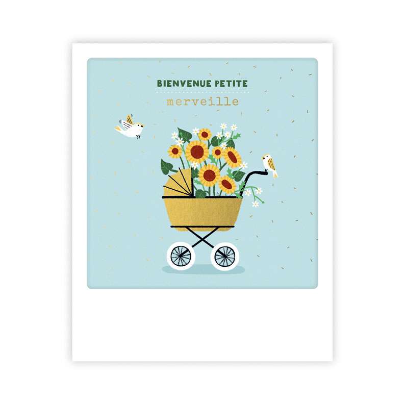 Carte postale - Format Polaroide - Bienvenue petite merveille