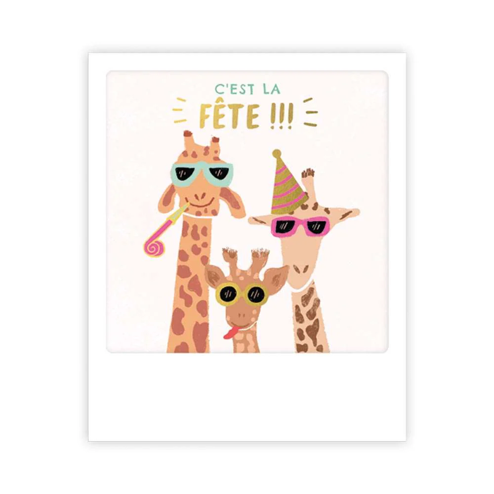 Carte postale - Format Polaroide - Giraffe party