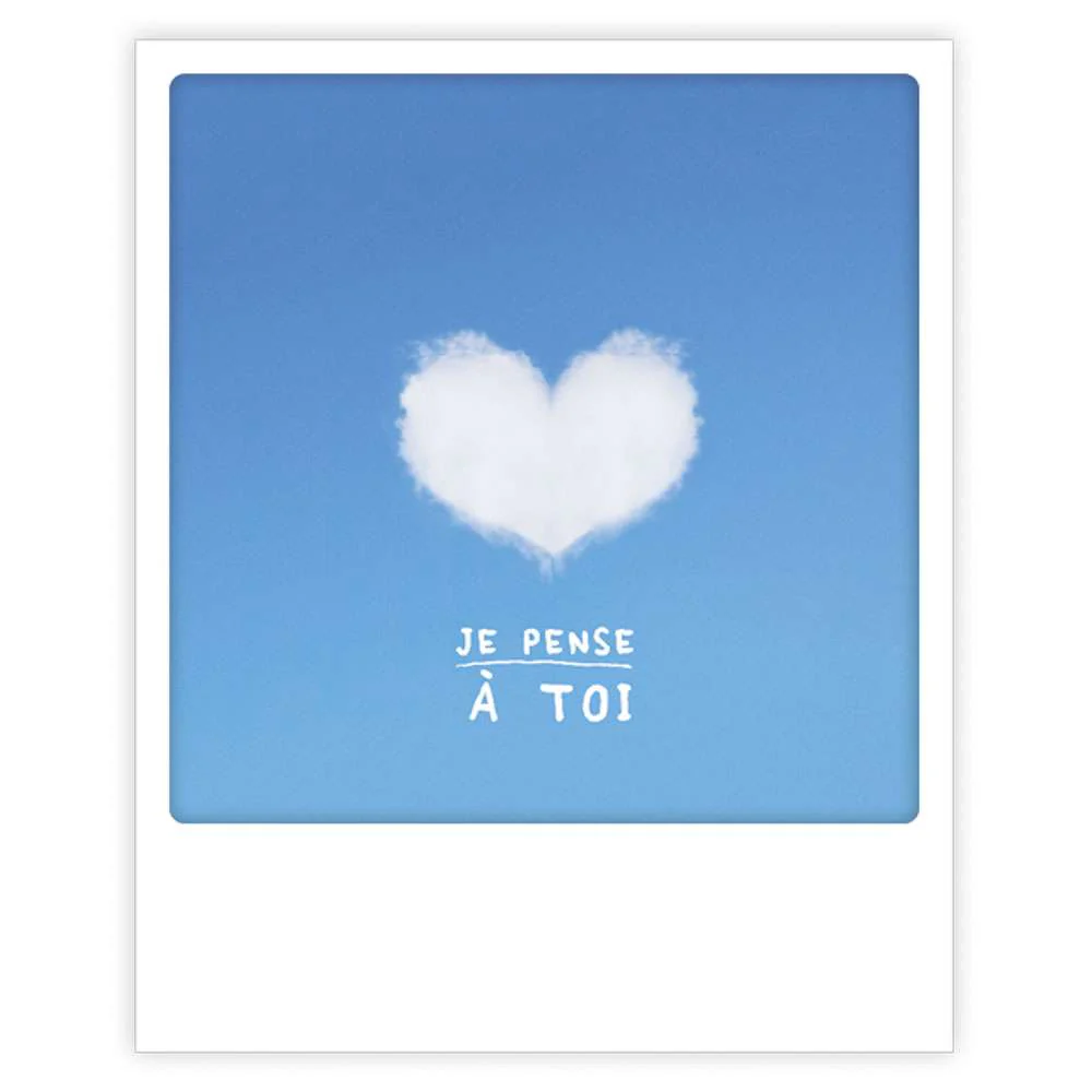 Carte postale - Format Polaroide - Je pense à toi