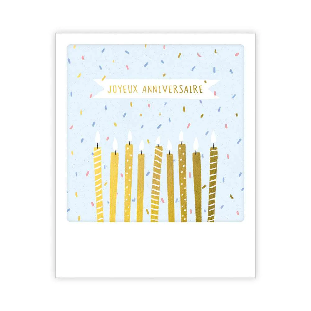 Carte postale - Format Polaroide - Joyeux anniversaire confettis