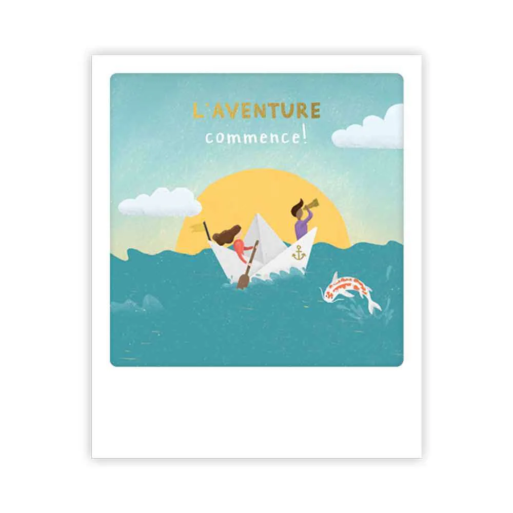 Carte postale - Format Polaroide - L'aventure commence