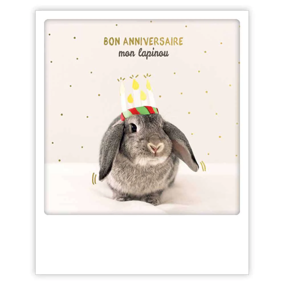 Carte postale - Format Polaroide - Mon lapinou