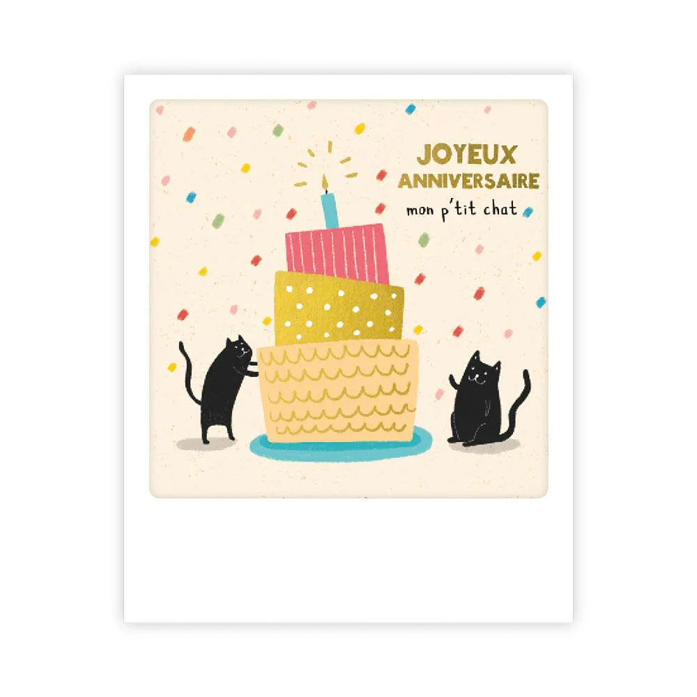 Carte postale - Format Polaroide - Mon p'tit chat