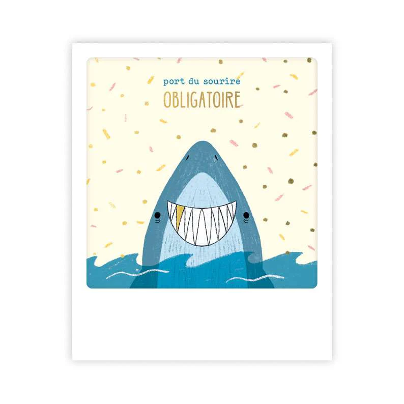 Carte postale - Format Polaroide - Port du sourire obligatorie
