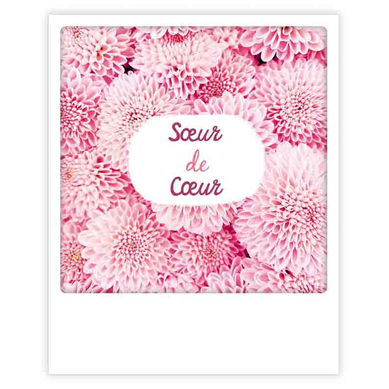 Carte postale - Format Polaroide - Soeur de coeur