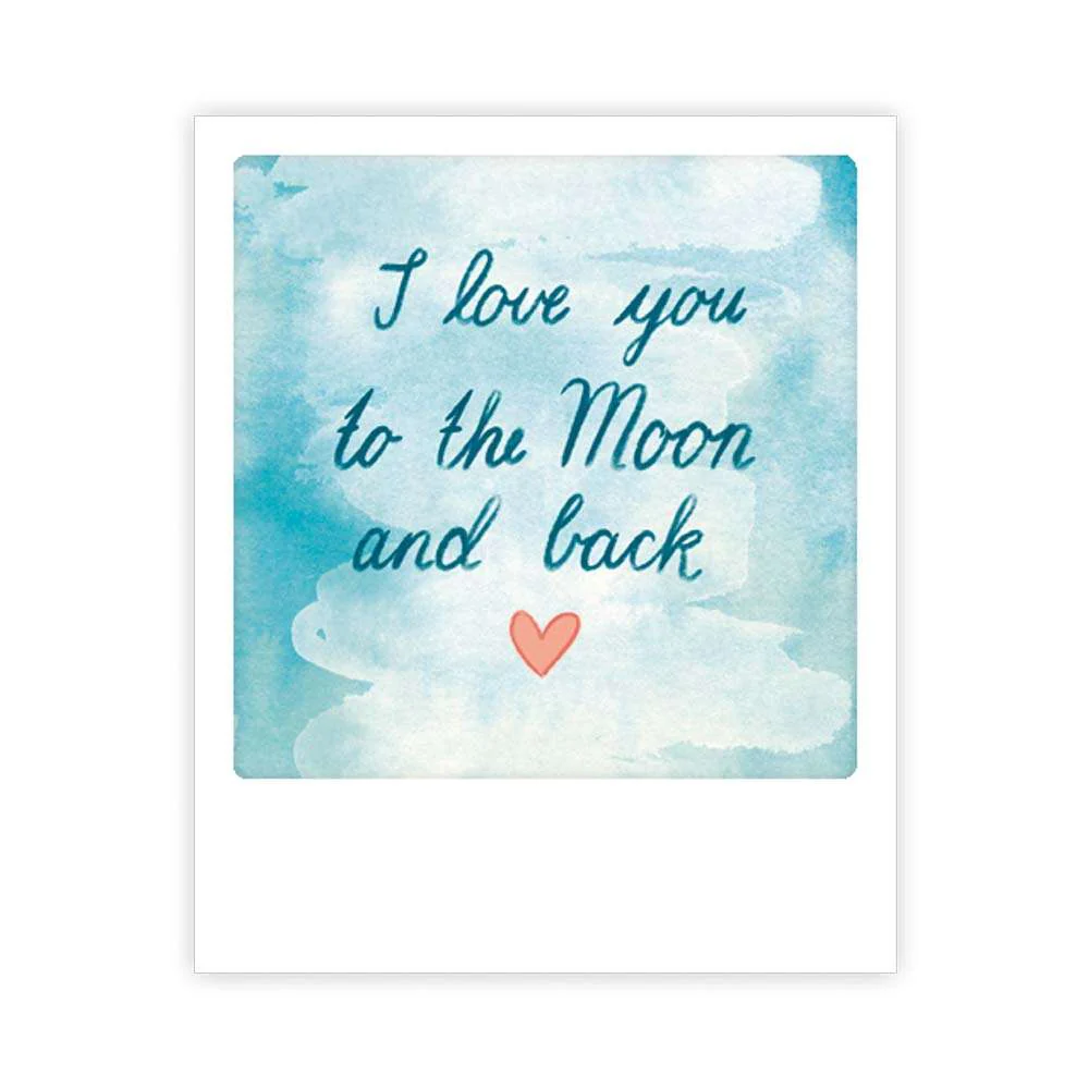 Carte postale - Format Polaroide - To the moon and back
