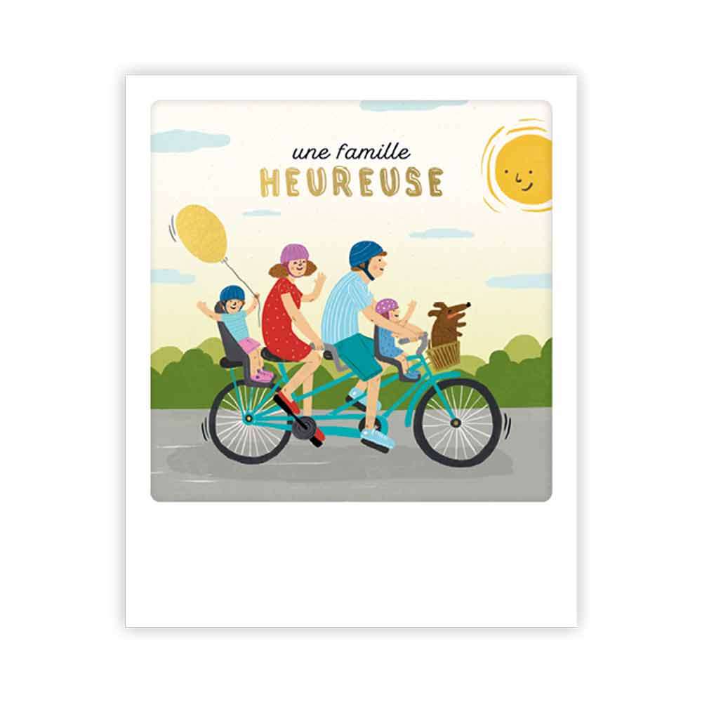 Carte postale - Format Polaroide - Une famille heureuse