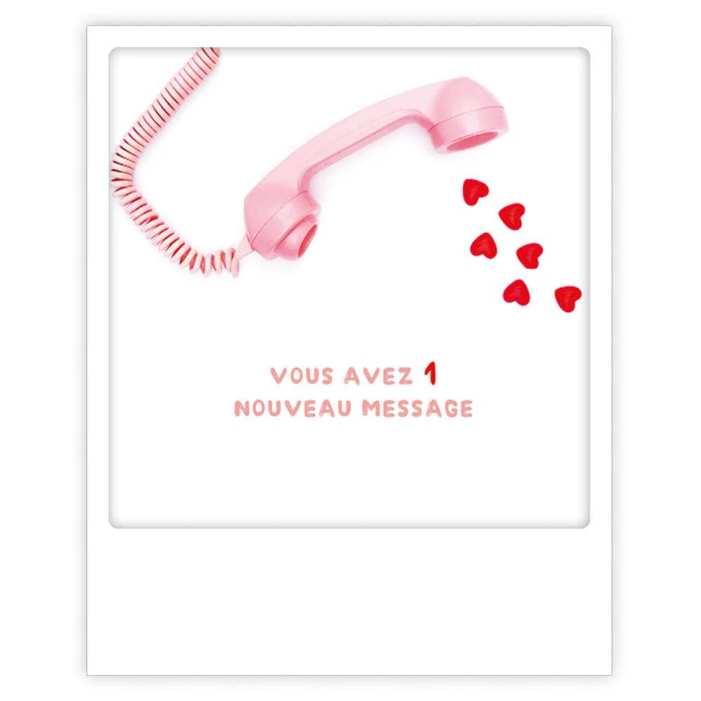 Carte postale - Format Polaroide - Vous avez 1 nouveau message