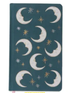 Celestial Bookcloth Journal - Teal Moon (FSC Mix Credit)