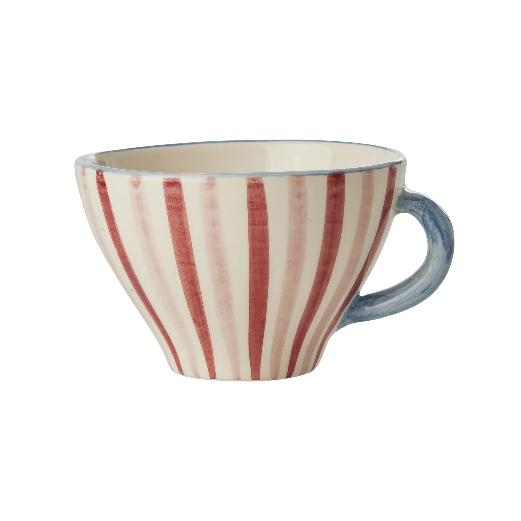 Ceramic Tea Cup with Hand-painted Stripes