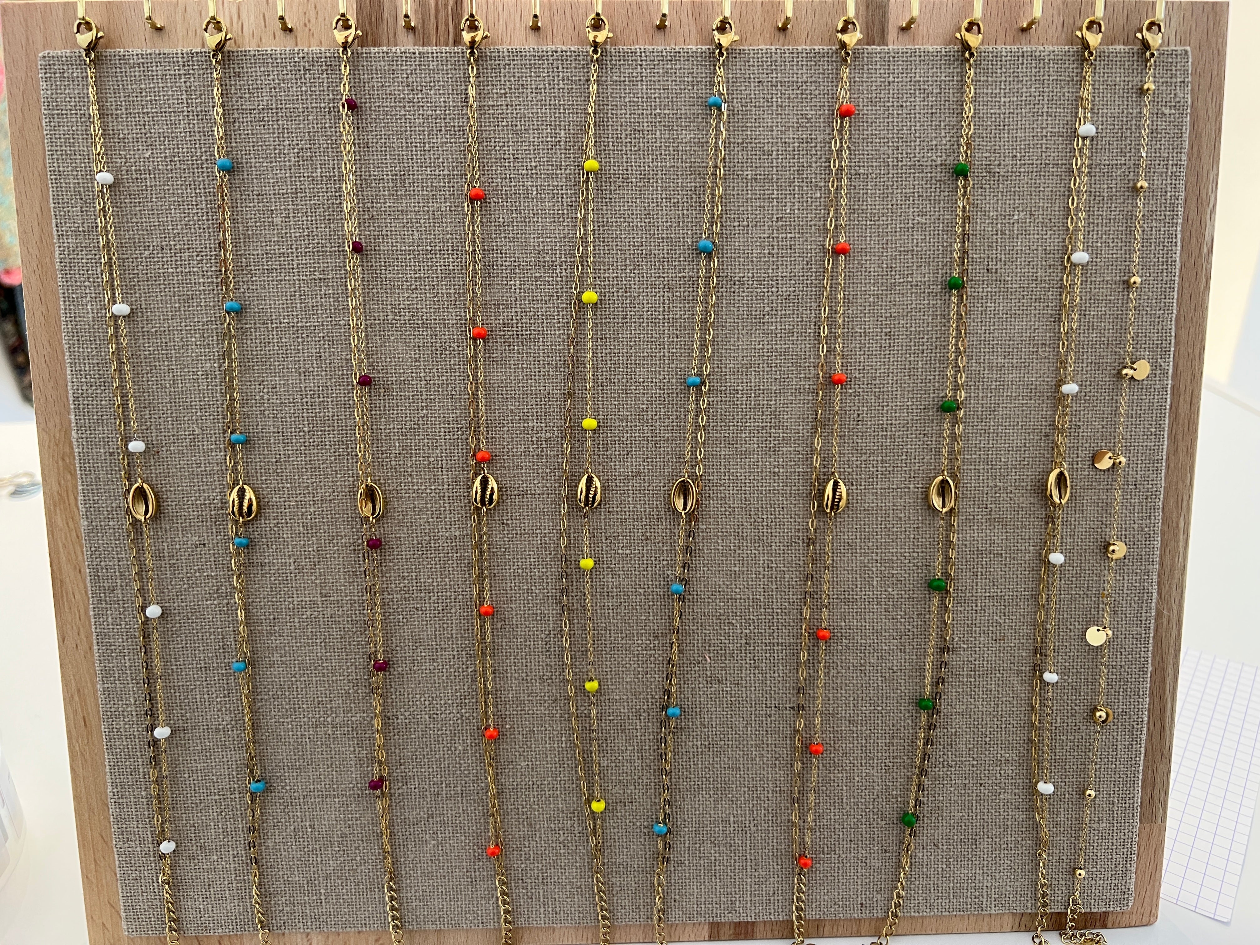 Chaine de cheville coquillage