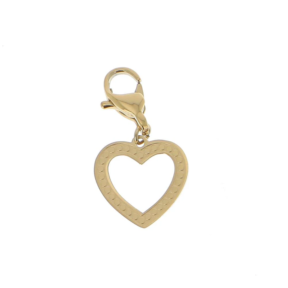 Charm doré en coeur