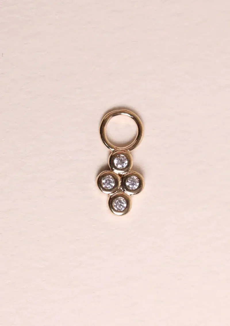 Charme pour boucle - 4 zircons