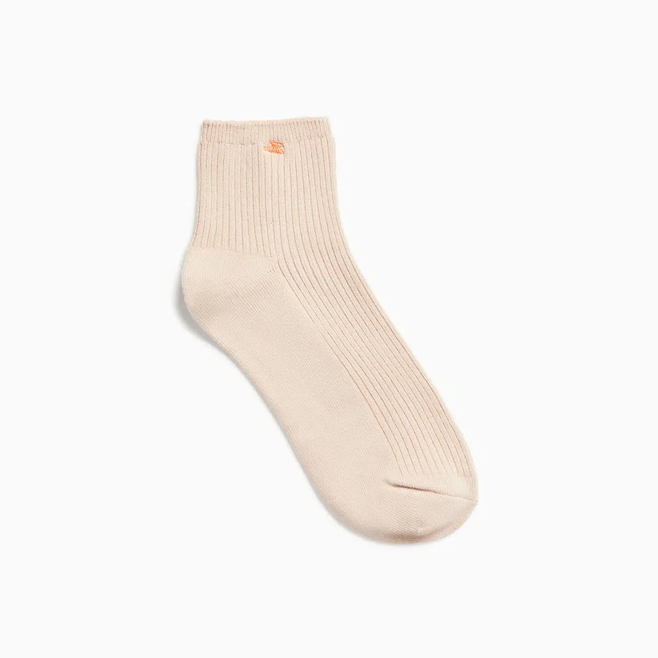 Chaussettes courtes Amy beiges côtelées