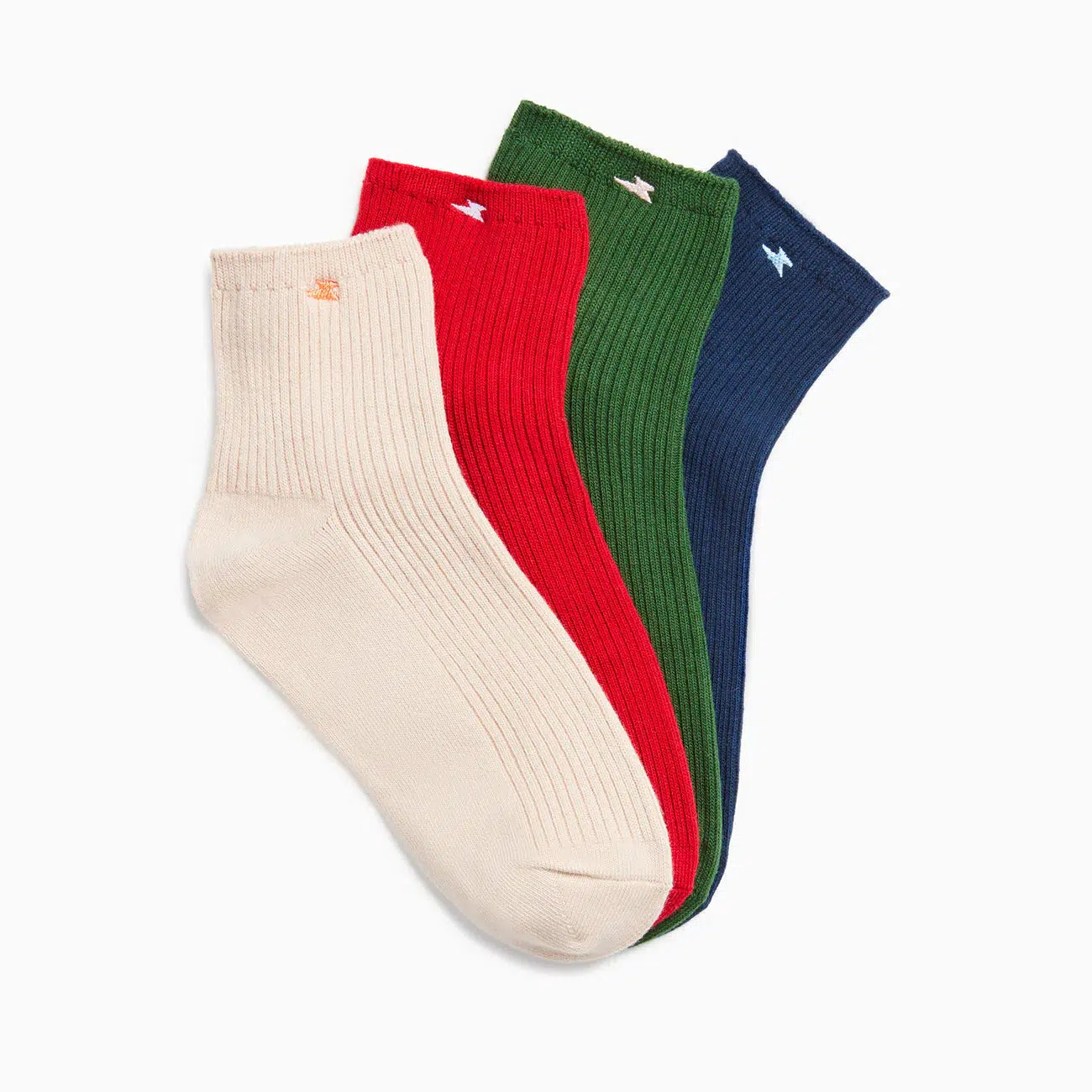 Chaussettes courtes Amy beiges côtelées - Image 2